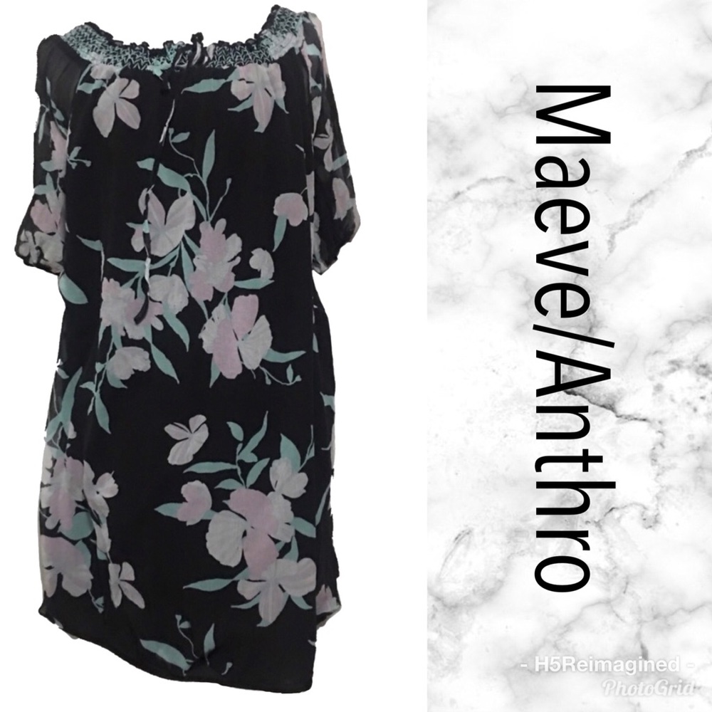 Anthro Maeve silk shift dress sz small